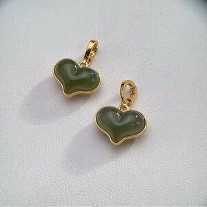 SGP1 S925 Stamped Jade Detachable Heart Pendants